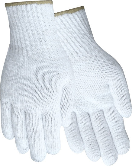 1107 String Knit Liner Gloves, White, Sizes S-L, Reversible