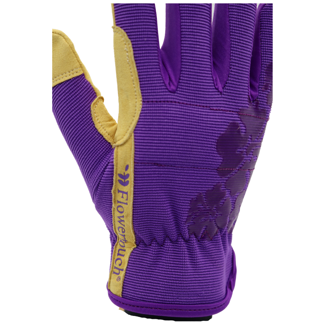 Red Steer 165W Flowertouch Synthetic Women's Gloves, Purple, Silicone Coated Fingertips, Sizes S-M