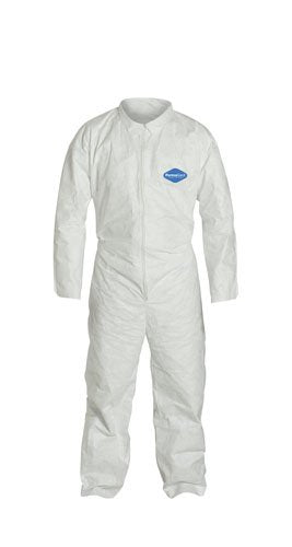 18125 Permaguard Suits, White With Collar/No Hood, Open Wrist/Ankle, Size 3XL, Sold by Case