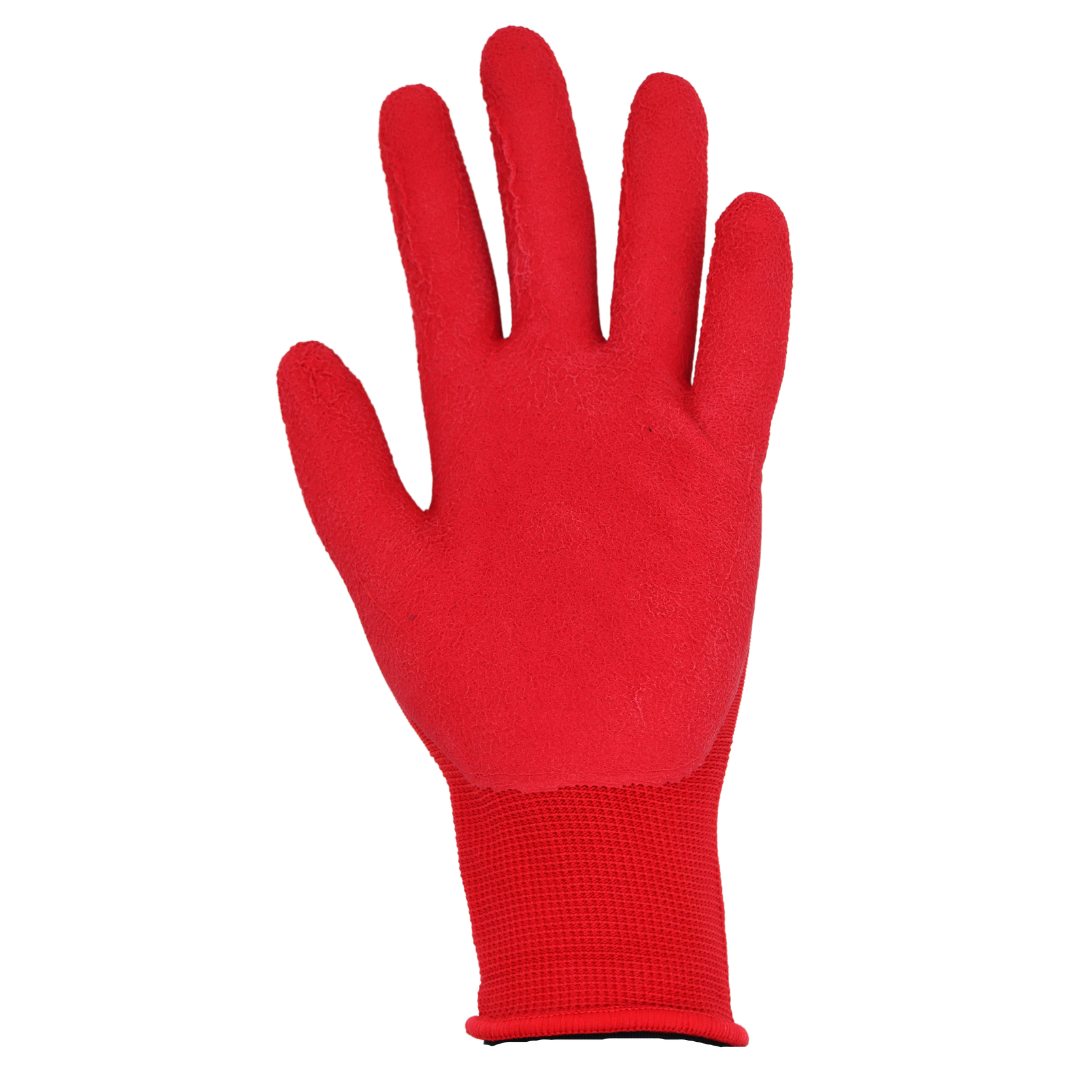 TA207 FLOWERTOUCH® Foam Natural Rubber Palm, Light Knit Liner, Red, Sizes S-L, Sold by Pair