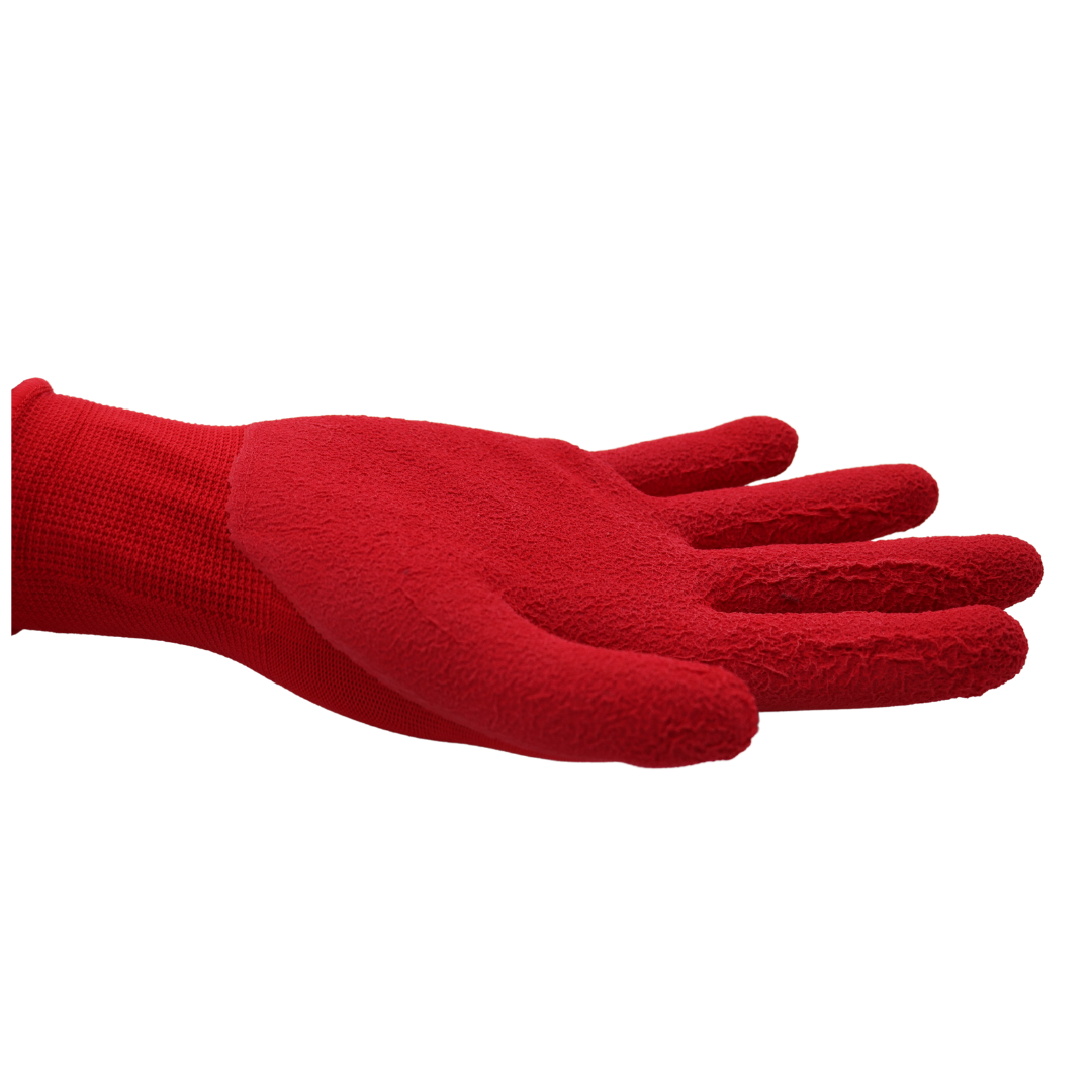 TA207 FLOWERTOUCH® Foam Natural Rubber Palm, Light Knit Liner, Red, Sizes S-L, Sold by Pair