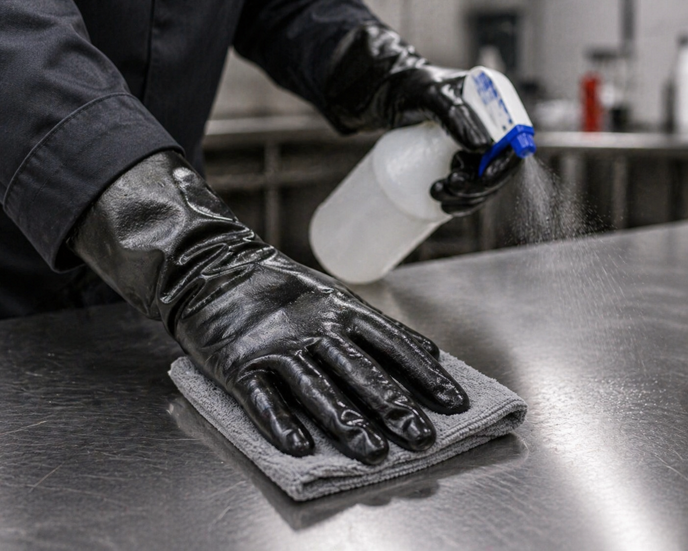 GP2234 Black PVC Coated Gloves – 14" Gauntlet, Smooth Finish, Interlock Lined (Large)