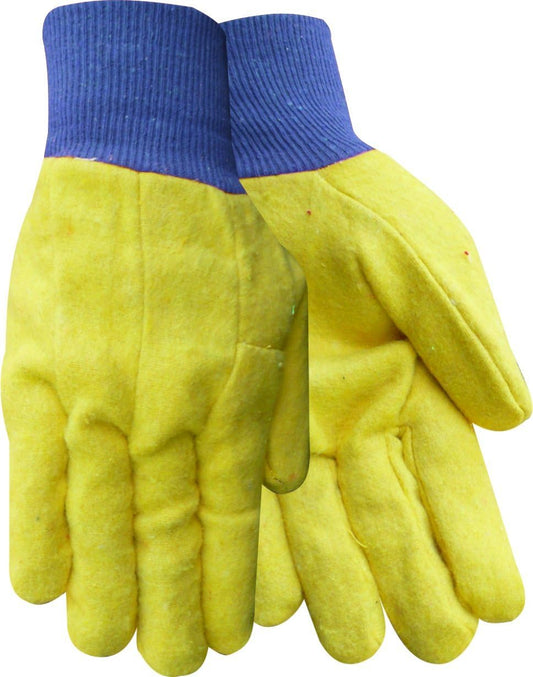 Red Steer 28000 Economy 16 oz. Double Palm Gold Chore, Snug-Fit Navy Blue Knit Wrist, Sizes S-XL, Sold by Pair