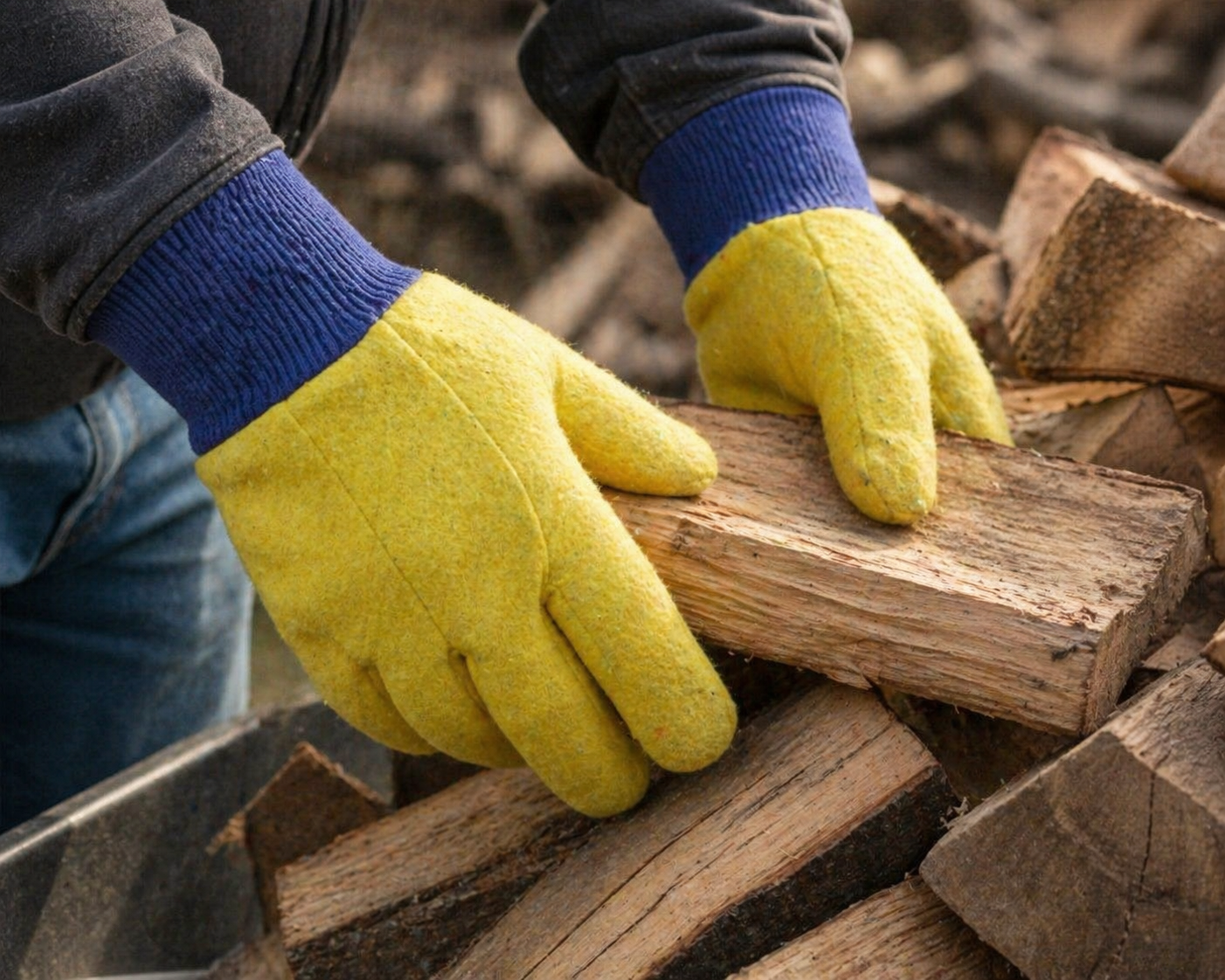 Chore Gold Work Gloves – Heavyweight Polycotton, Knit Wrist (S–XL)