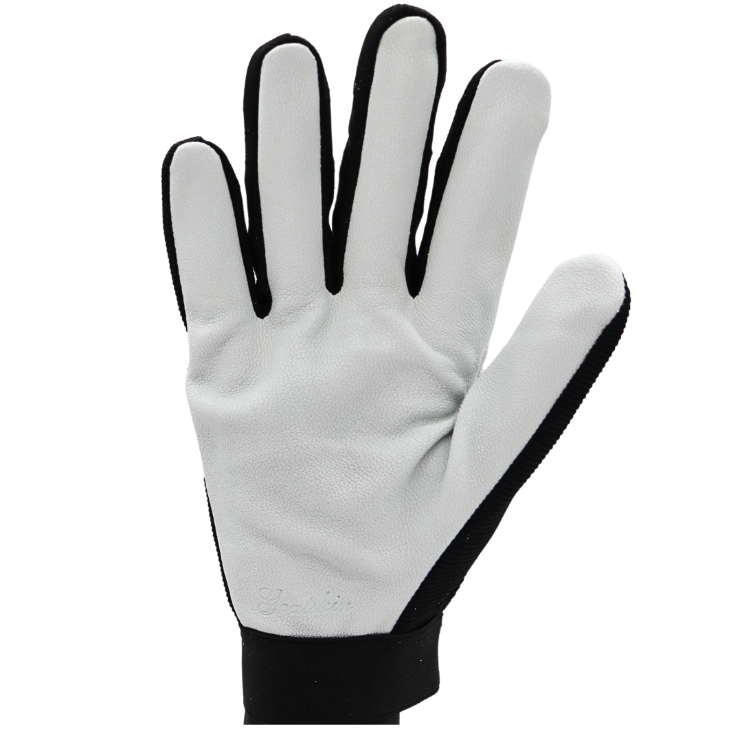 T1523 Durable Grain Goatskin Leather Palm, Forefinger and Fingertips Gloves, Velcro Wrist, Sizes M-XL, PAIR