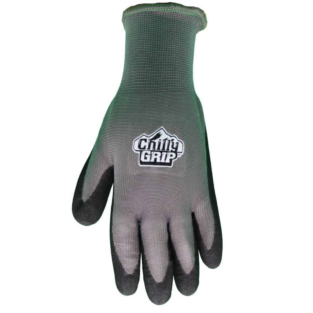 TA320 Chilly Grip H2O Water Resistant Gray Gloves, Thermal Liner, Black Nitrile Coated Palm, Sizes S-XL