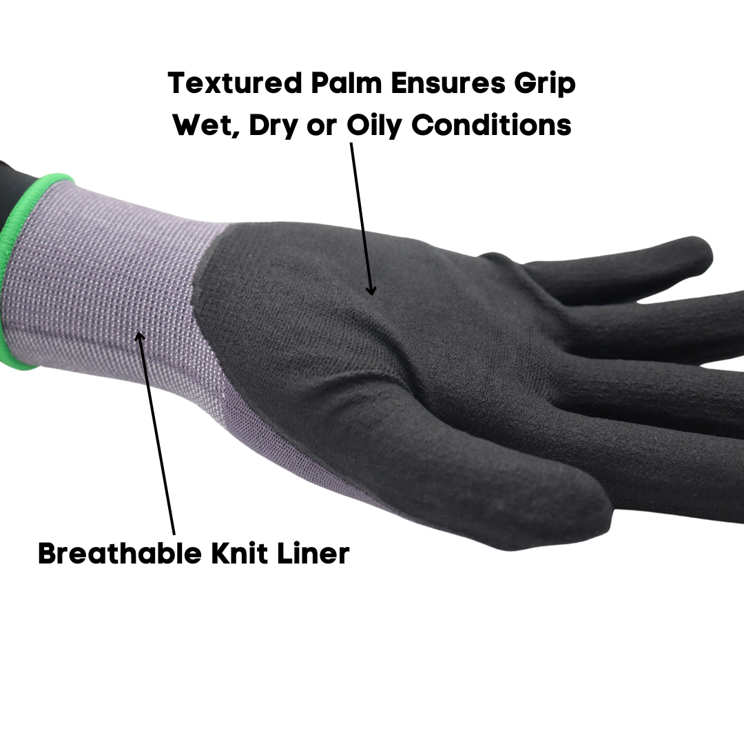 TA307 POWERTOUCH Sandy Nitrile Breathable 13 Gauge Knit Shell, Snug Fit Wrist, Sizes S-XXL, Sold by Pair