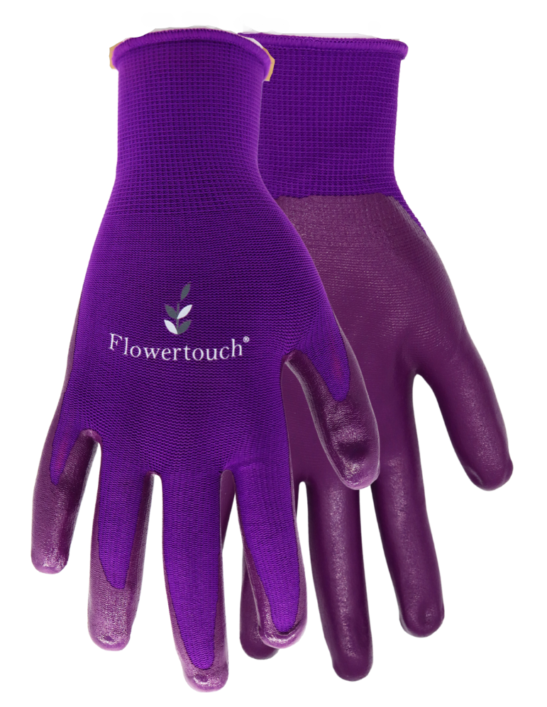 Red Steer A369 Flowertouch Lawn & Garden Gloves, Nitrile Palm, Pink, Purple or Red, Sizes S-L, Sold by Pair