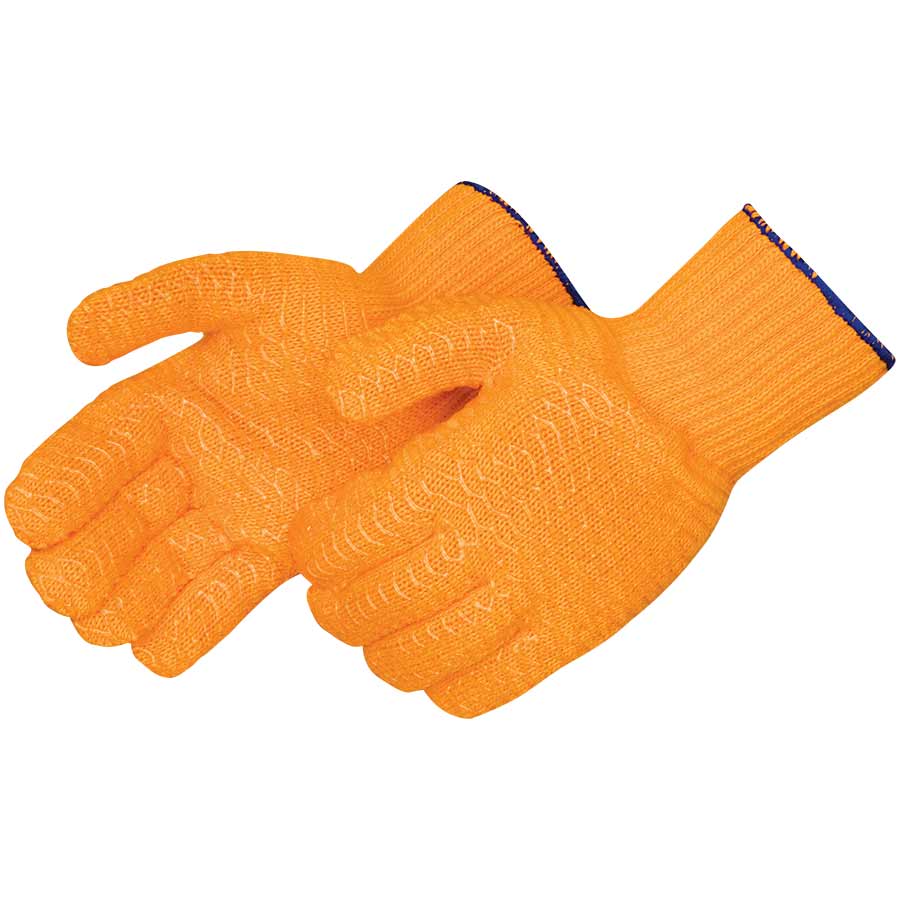 4707 Heavyweight Golden Grippers, Orange PVC Lattice, Reversible, Sizes S-XL, Sold by Pair