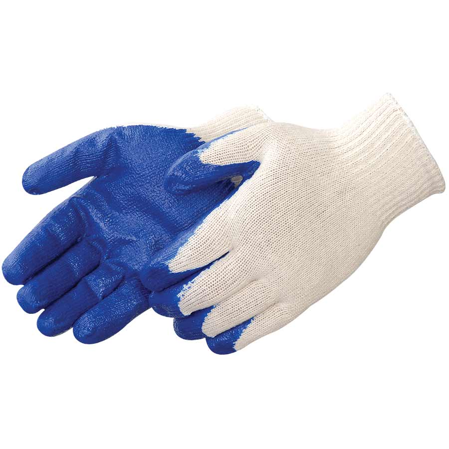 4719 A-GRIP® Blue Latex Coated Seamless Gloves, 10 Gauge, Knit Wrist, Sizes S-XL