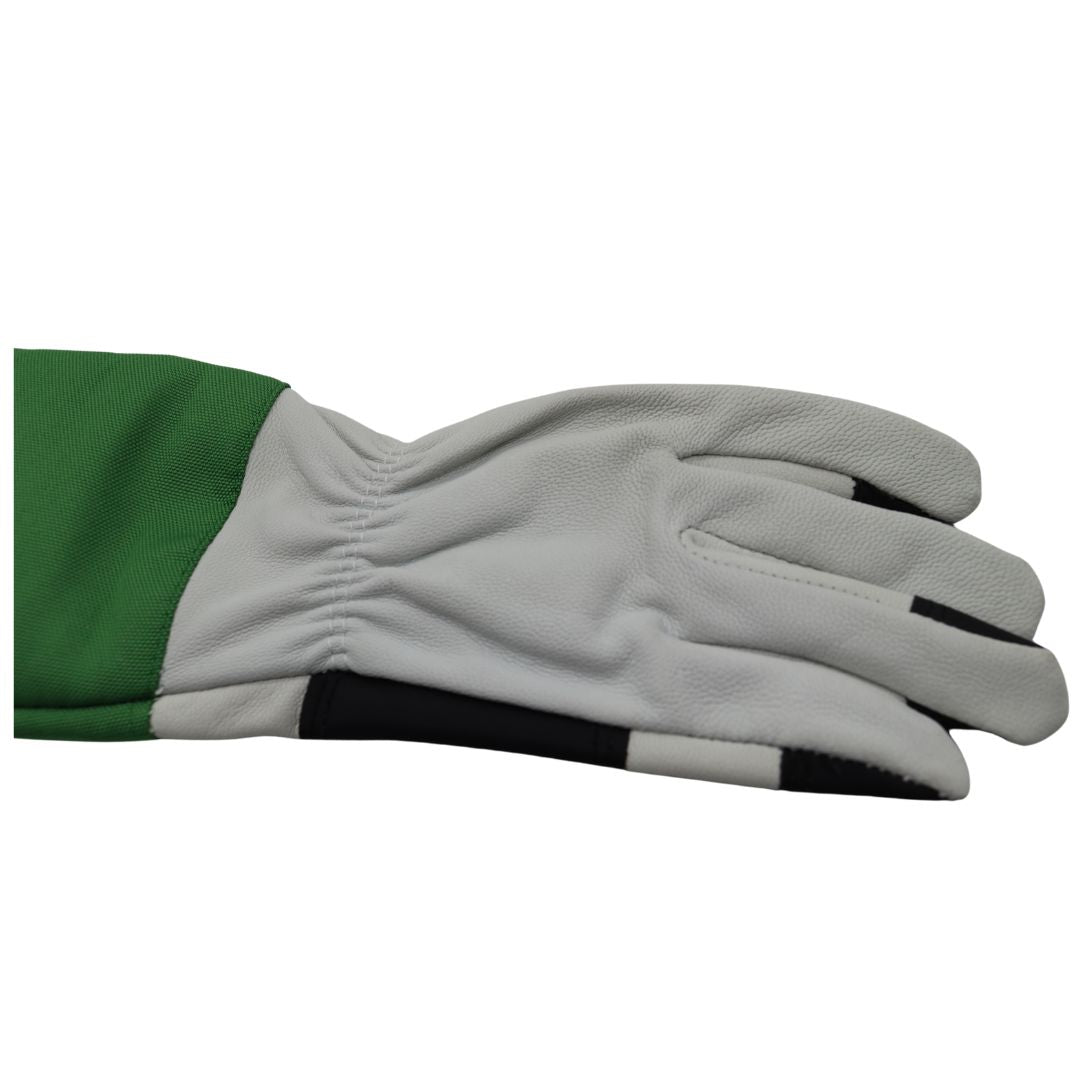 T240  PREMIUM GOATSKIN ROSE GLOVE W/ CANVAS GAUNTLET, PALM & FINGER PATCHES, SIZES S-L