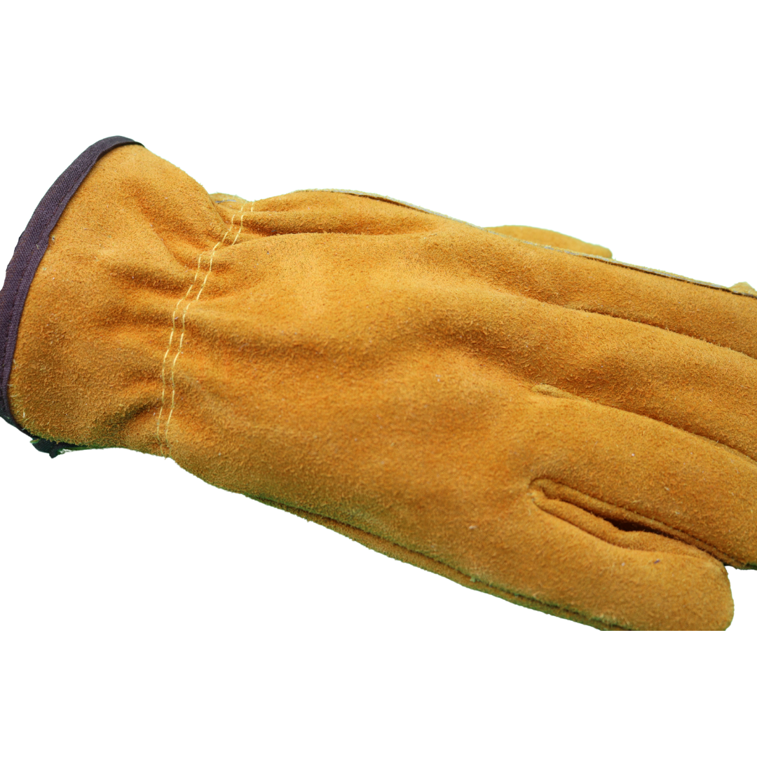 55190 Insulated Suede Cowhide Driver, Leather Palm and Back, Elastic Wrist, Sizes S-XXL, Sold by Pair