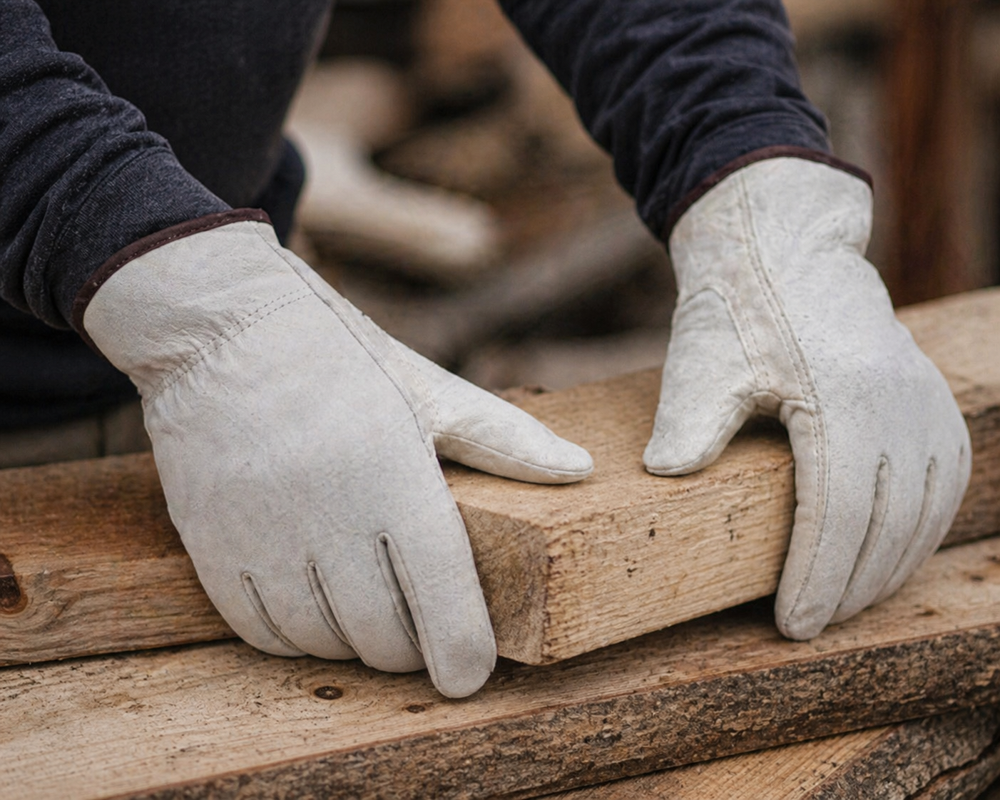 Cowhide Leather Driver Gloves – Reinforced Palm, Bourbon Brown Back (M–L)