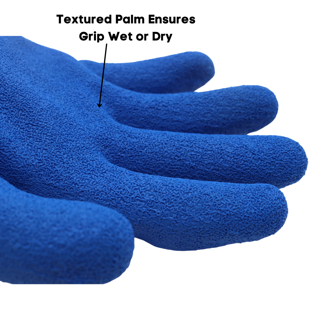 TA300 POWERGRIP Blue Rubber Palm Grip, 10 Guage, Blue, Sizes S-XXL, Sold by Pair