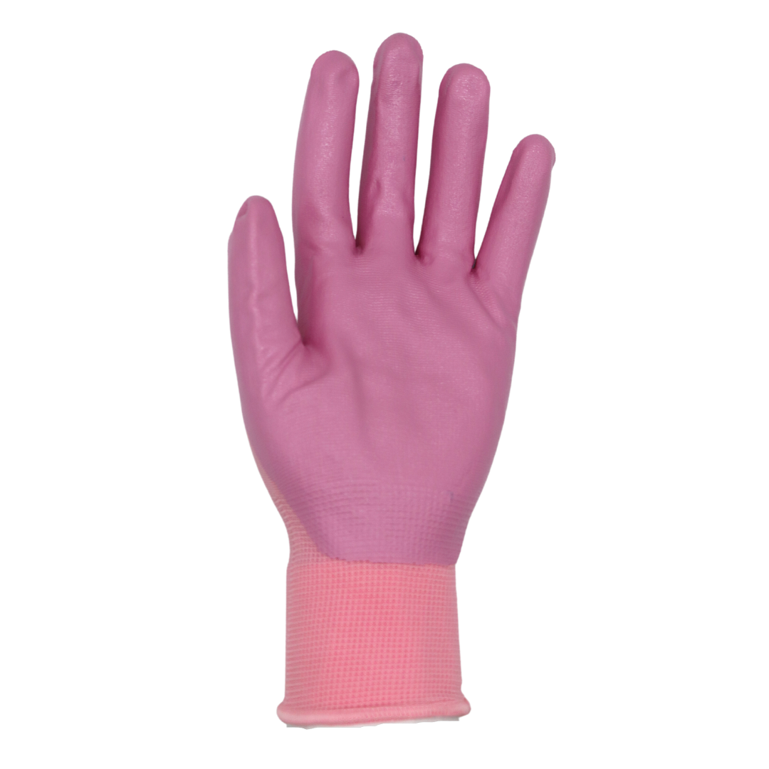 Red Steer A369 Flowertouch Lawn & Garden Gloves, Nitrile Palm, Pink, Purple or Red, Sizes S-L, Sold by Pair