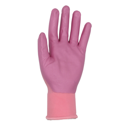 Red Steer A369 Flowertouch Lawn & Garden Gloves, Nitrile Palm, Pink, Purple or Red, Sizes S-L,