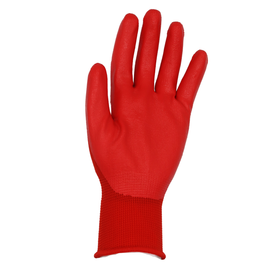 Red Steer A369 Flowertouch Lawn & Garden Gloves, Nitrile Palm, Pink, Purple or Red, Sizes S-L,