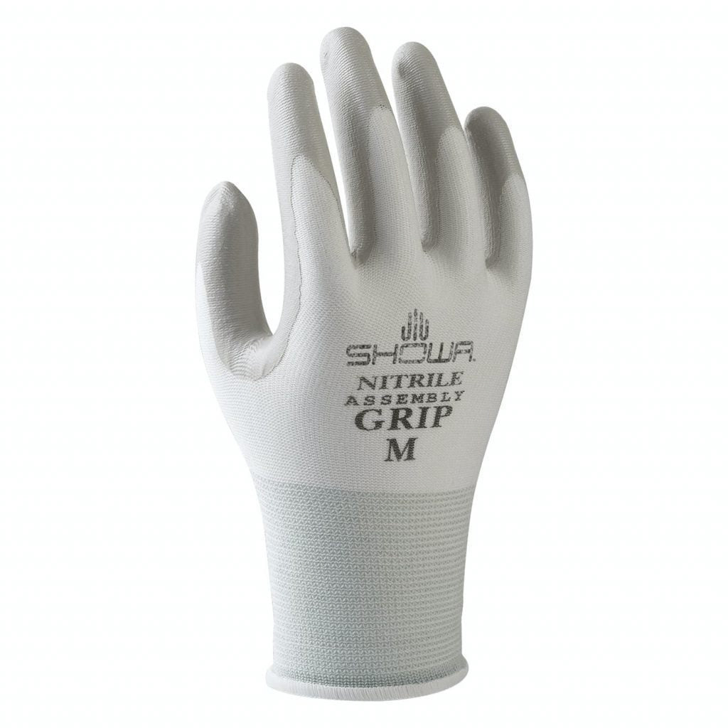 ATL370W ATLAS WHITE NYLON KNIT NITRILE PALM GLOVE - PAIR OR DOZEN