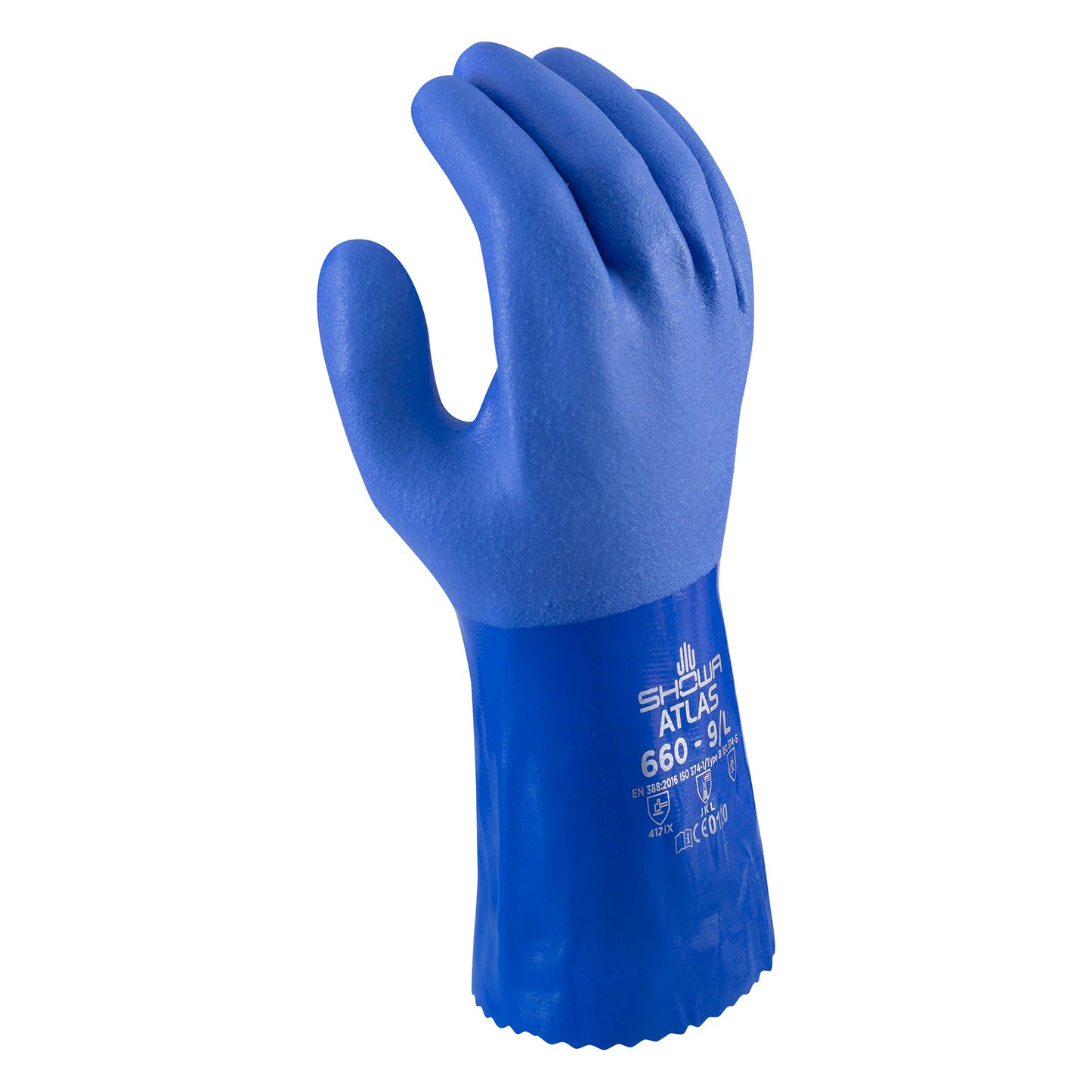 TATL660 SHOWA ATLAS - CHEMICAL PROTECTION GLOVES - BLUE - PAIR