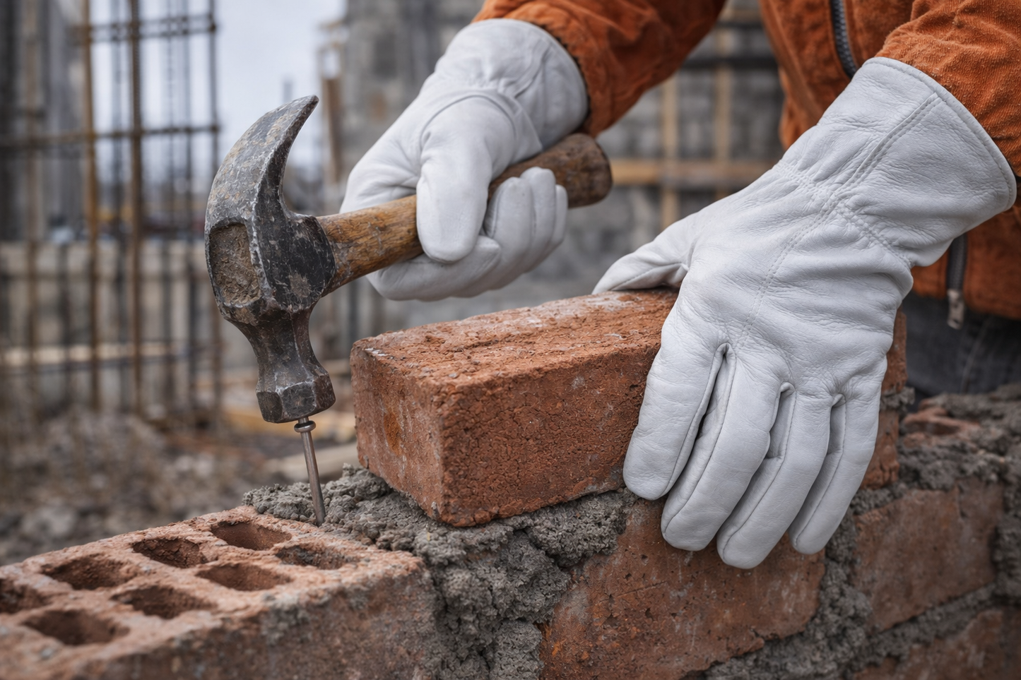 1765 Red Steer Premium Grade Goatskin Leather Gloves, Keystone Thumb, Shirred Elastic Wrist, Sizes XS-XL, Sold by Pair