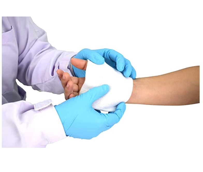 Blue Nitrile Exam Gloves, 4 mil, Powder Free, Latex Free, 100 Gloves Per Box, Sizes S-XL