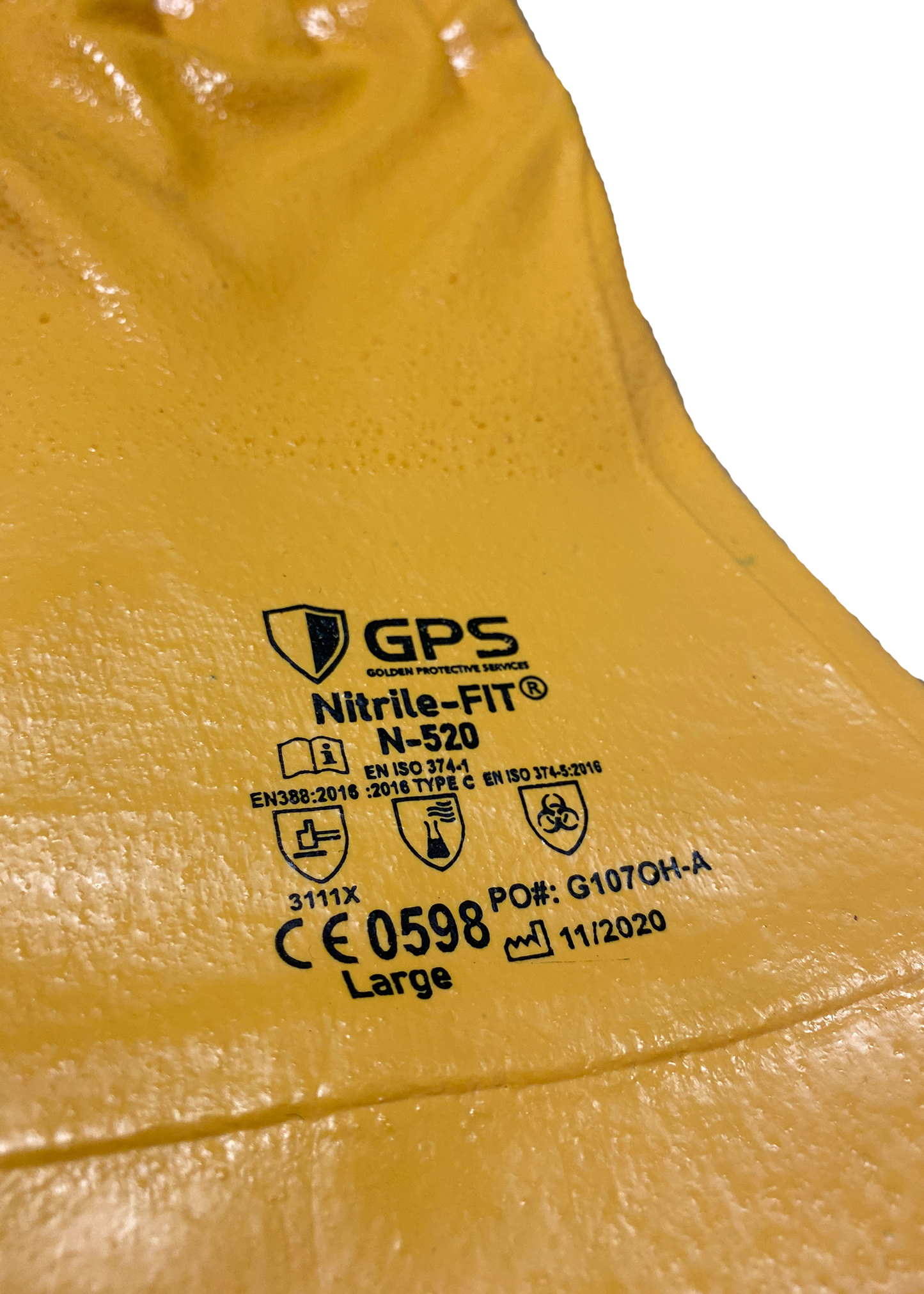 N-520 26-inch Nitrile Elbow Length Chemical Resistant Yellow Gloves, 100% Liquid Proof