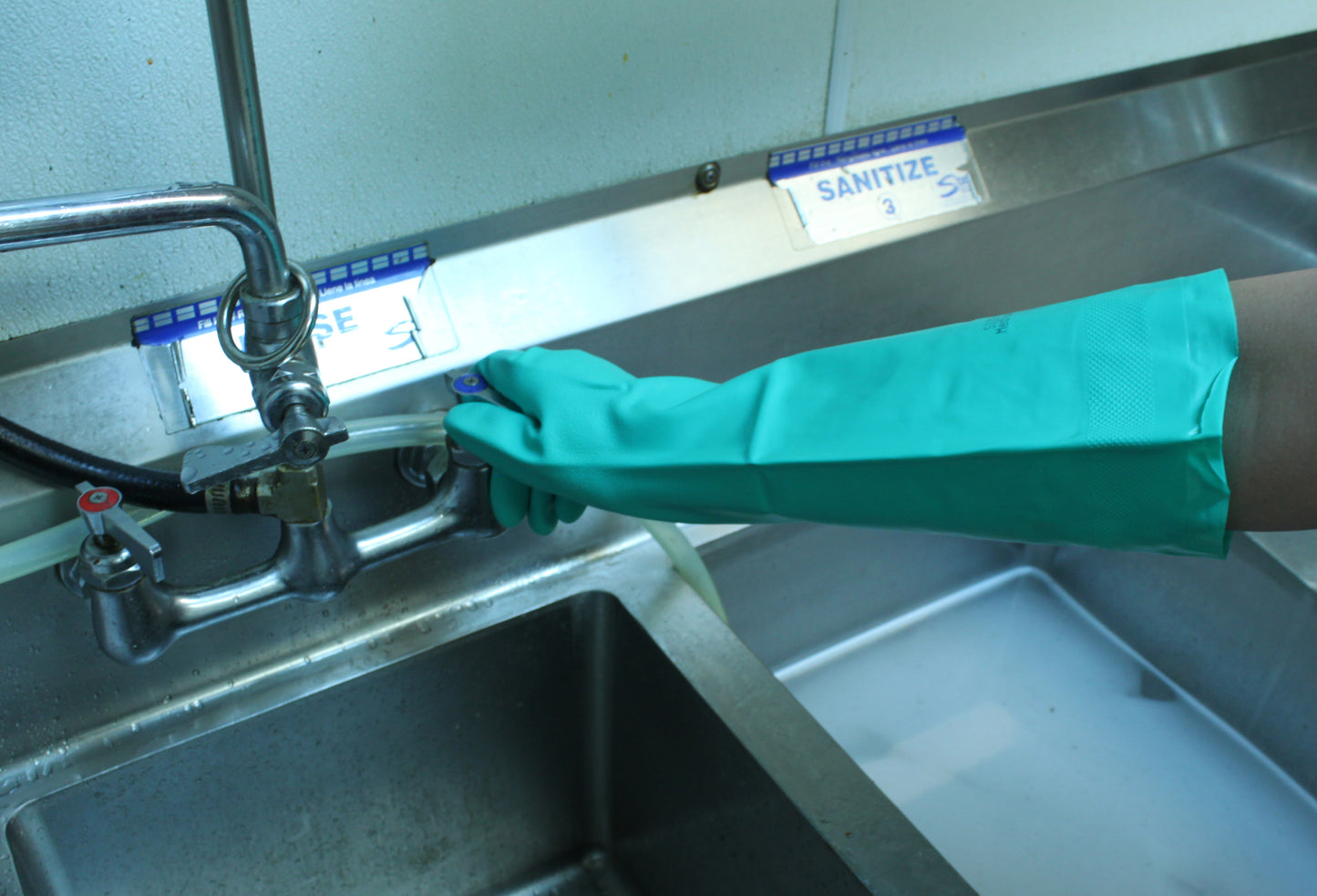 Nitri-Clean Green Nitrile, 22 Mil, 18" Length, Unlined Gloves, Chemical Resistant, Sizes S-XXL