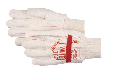ox-on gardening gloves White Ox Cotton Work Gloves – Quilted Palm, Red Elastic Wrist, Knit Cu – Oregon Glove Company