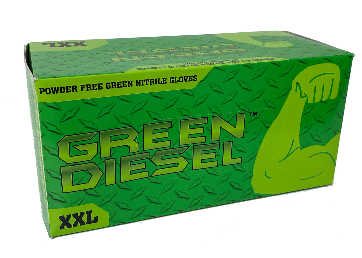 70004 The Green Diesel®, Powder Free Nitrile Disposable Gloves, 8 Mil, Sizes M-XXL