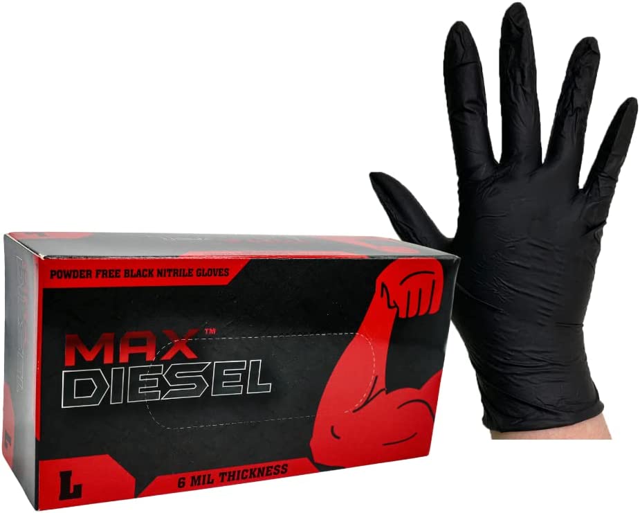 70001 MAX DIESEL - BLACK NITRILE - POWDER FREE - 6 MIL - 100/BOX - BOX