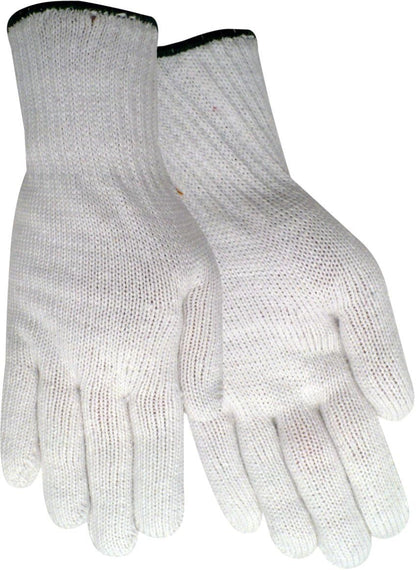 1120 White 100% Poly Seamless Knit Gloves, Snug Fit Wrist, Sizes S-XL, Sold by Pair or Dozen