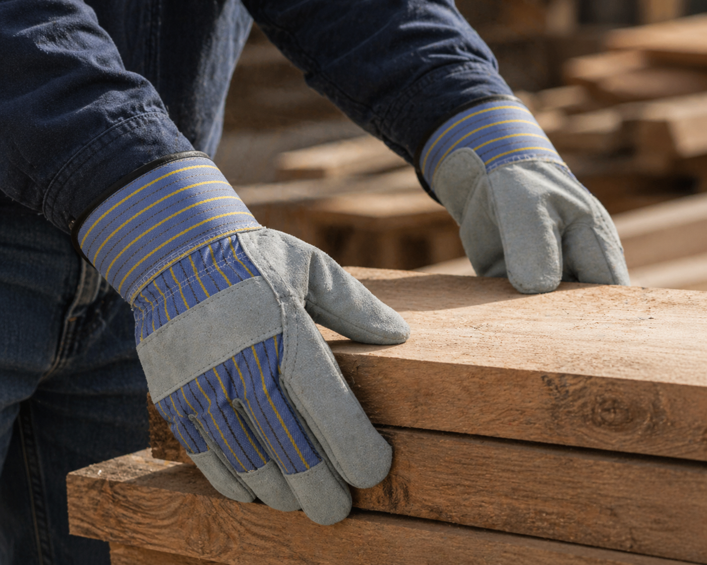 Red Steer 13163 Suede Cowhide Work Gloves – Safety Cuff, Wing Thumb (S–XL)