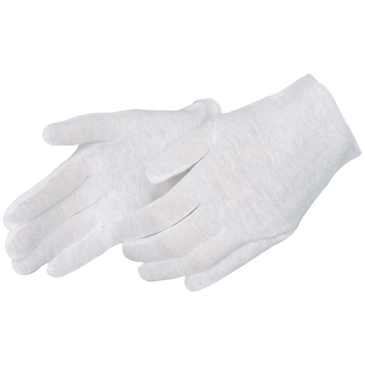 135-W Cotton Lisle Lightweight Gloves, White, Reversible, Sold by Dozen