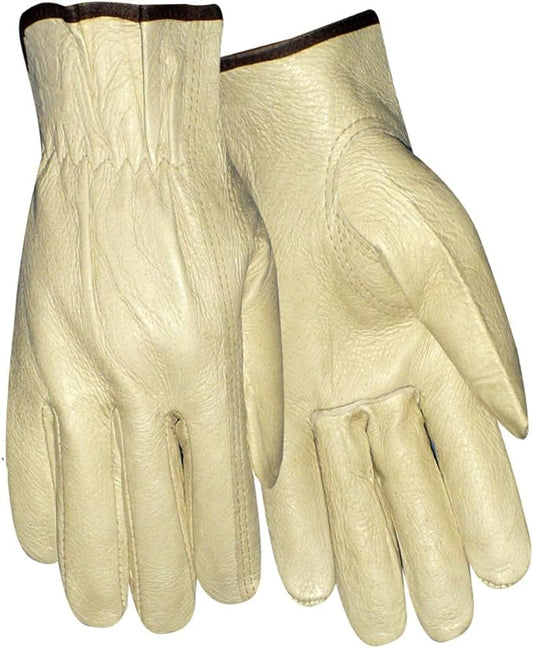Red Steer 1557 Economy Grade Cowhide Gloves, Shirred Elastic Back, Sizes S-XXL