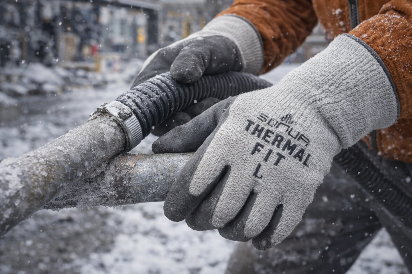 ATLAS Showa 451 Cold Weather Gloves, Thermal Insulated, Rubber Palm, Rough Grip, Sizes S-XL