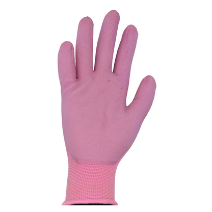 TA207 FLOWERTOUCH® Foam Natural Rubber Palm, Light Knit Liner, Pink, Sizes S-L, Sold by Pair