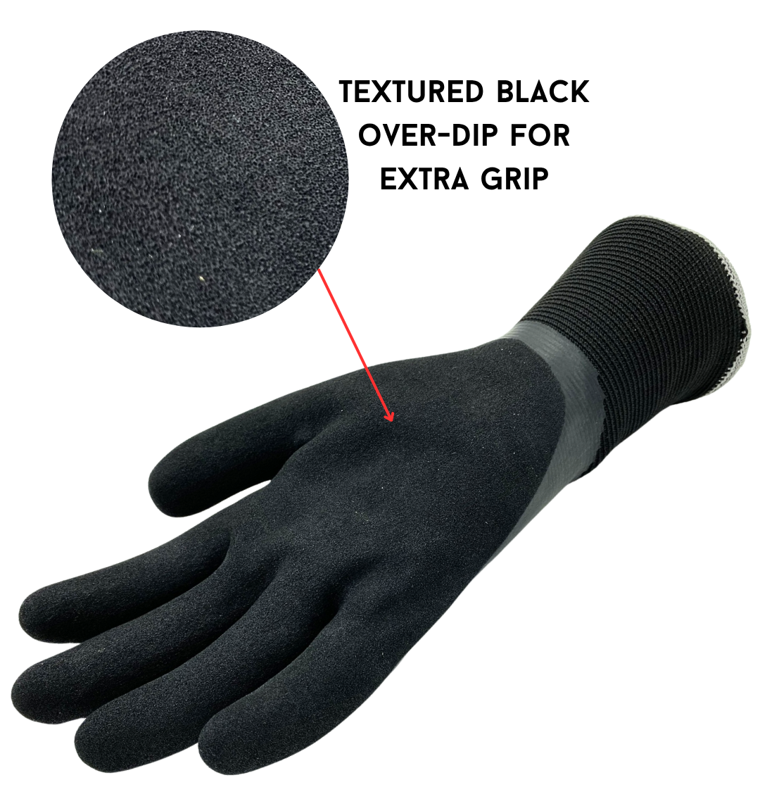 Chilly Grip A326 Black Waterproof H2O Thermal Insulated Gloves, Snug-Fit Wrist, Textured Palm, Sizes M-XL