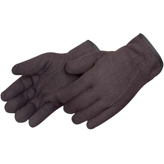 4308 Brown Fleece Lined Jersey Gloves, Red Fleece, Slip On Style, Size Large, Sold by Pair