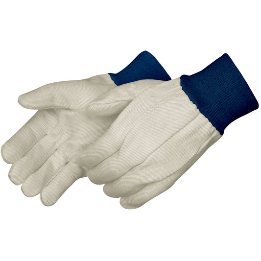 4501BL 8 oz. Cotton Canvas Gloves, Blue Knit Wrist, Size Large