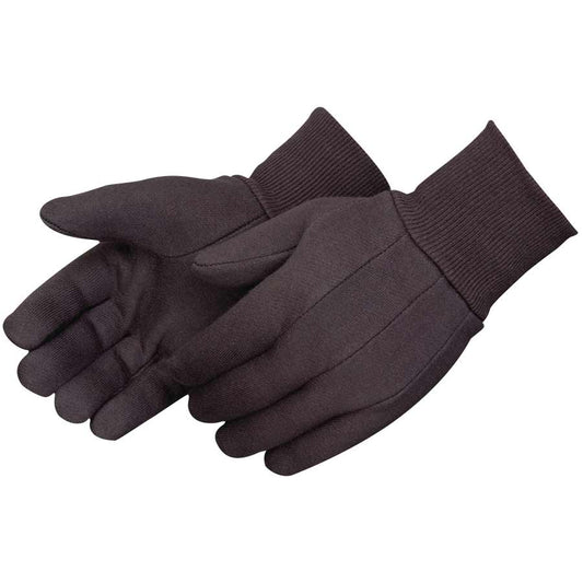 4503Q Brown Jersey Cotton Gloves, Clute Pattern, Size Large, Sold by Dozen