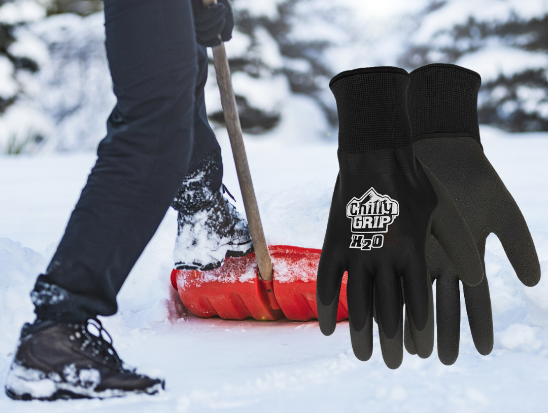Chilly Grip A326 Black Waterproof H2O Thermal Insulated Gloves, Snug-Fit Wrist, Textured Palm, Sizes M-XL