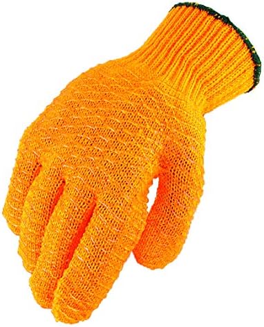 4707 Heavyweight Golden Grippers, Orange PVC Lattice, Reversible, Sizes S-XL, Sold by Pair