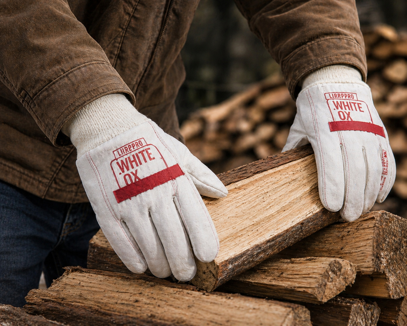 White Ox Cotton Work Gloves – Quilted Palm, Red Elastic Wrist, Knit Cu – Oregon Glove Company