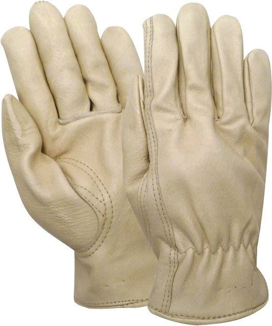 Grain Pigskin 5670 Heatsaver Lined Gloves, Self Hemmed Leather Cuff, Sizes M-XL