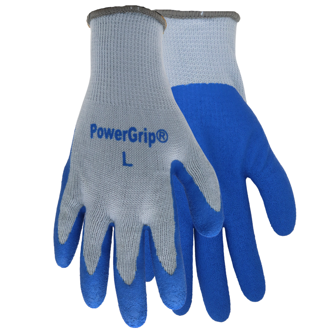 Powergrip® A300 Blue Rubber Palm Gloves – 10 Gauge Knit, Textured