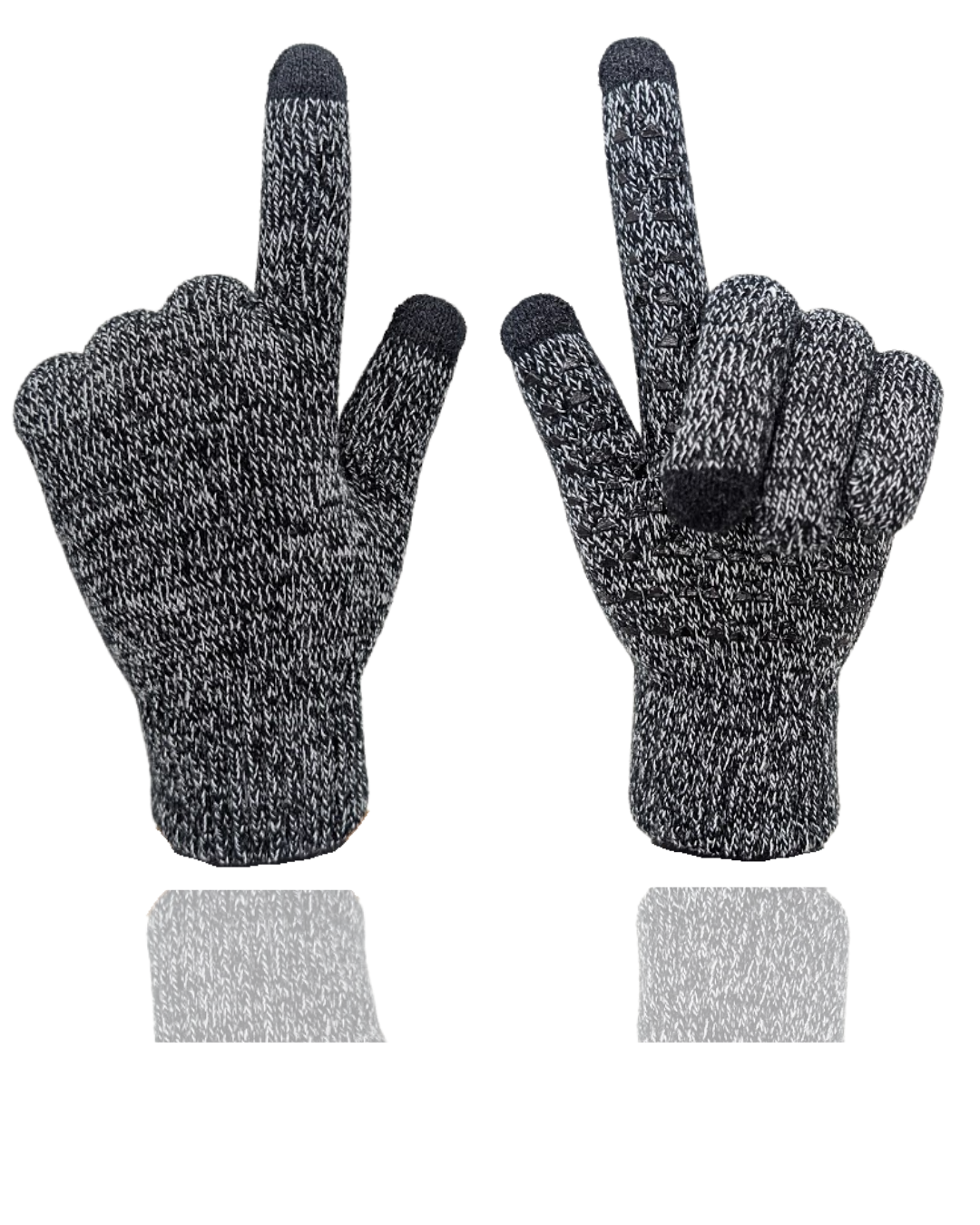 CozyTouch Winter Gloves, Touch Screen Compatible, Thermal Soft Knit Lining, 2 Pair Pack (Grey/Black)