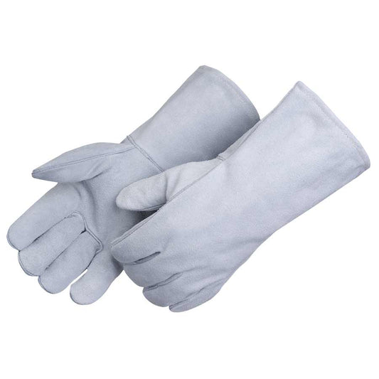 6707 Gray Standard Grain Cowhide Welder Gloves, Gunn Pattern, Size Large, Sold by Pair