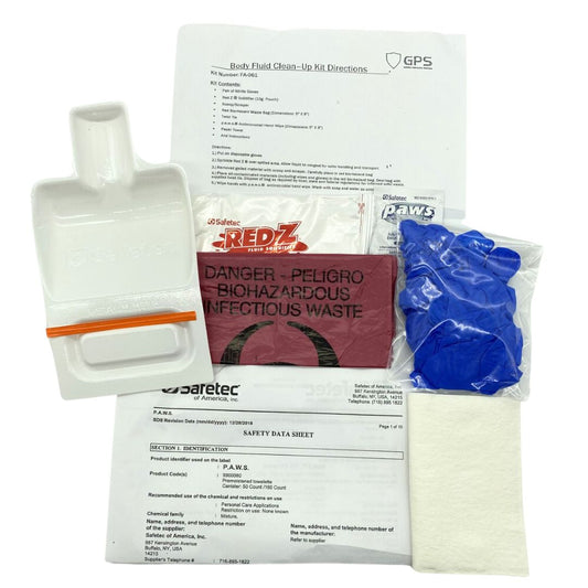 Bloodborne Pathogen Kit, Blood & Body Fluid Clean-Up, 8 Piece Unit
