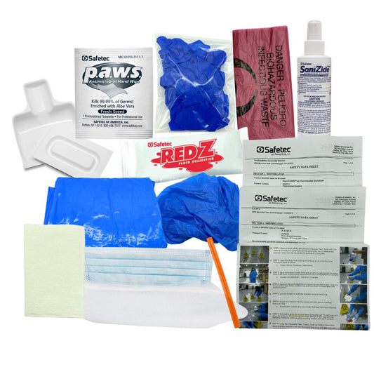 Blood-borne Pathogen Kit, Blood and Body Fluid Clean Up, 11 Piece Unit, with Gown