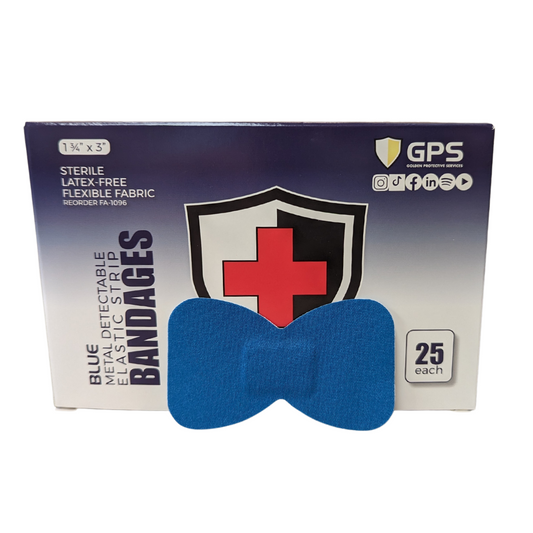 Fingertip Bandage 1 3/4" X 3", Blue Metal Detectable - 25/Box
